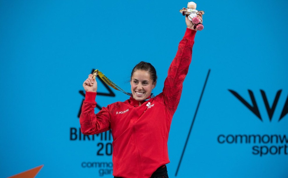 August 1, 2022: N.E.C., BIRMINGHAM: Canada’s Maude Charron competes in Women’s 64KG Weightlifting competition - Carrion set a new Commonwealth Games record in winning the gold medal