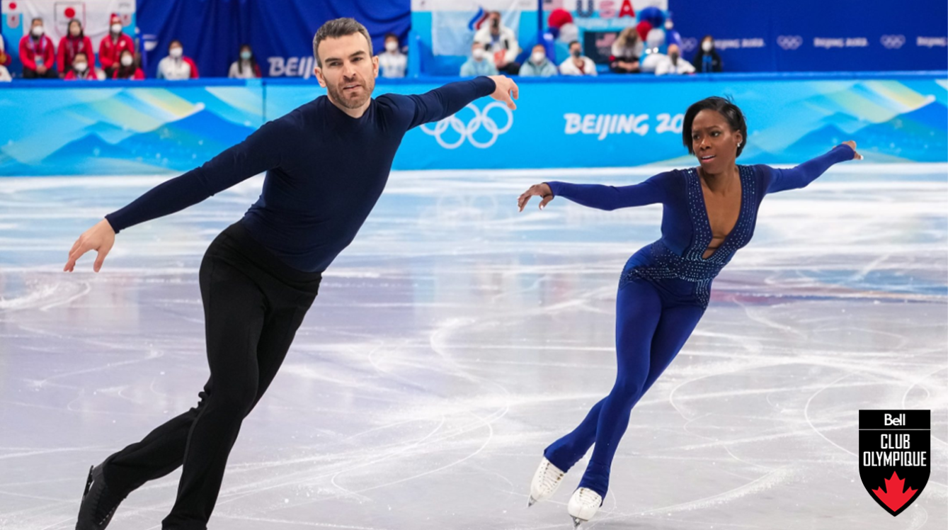 Man and woman figure skating
