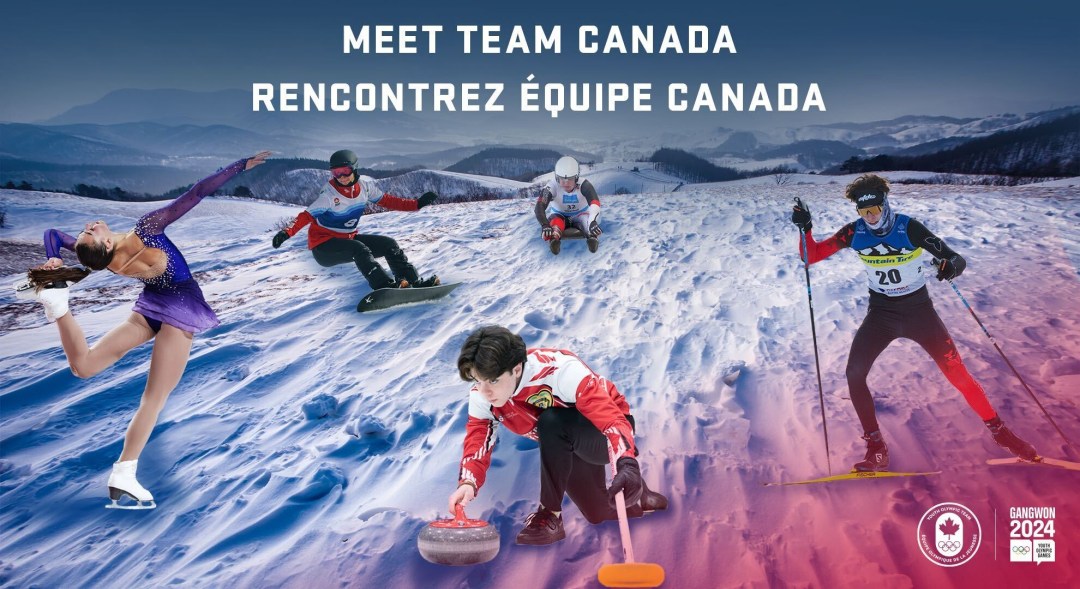 Montage photos de jeunes athlètes de sports d'hiver participant aux jeux olympiques de la jeunesse d'hiver.