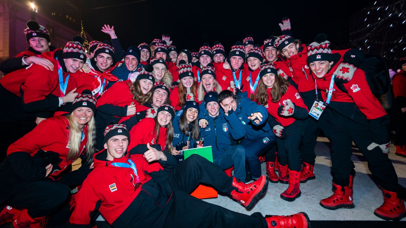 Des membres de l'équipe canadienne des Jeux olympiques de la jeunesse 2020.