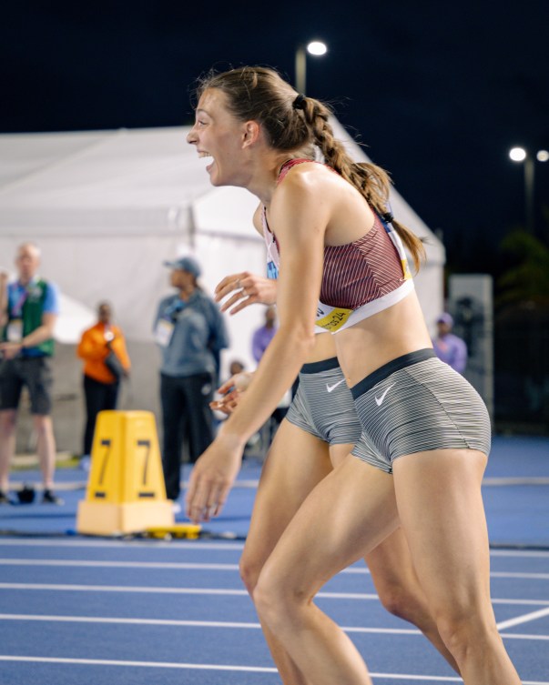 Audrey Leduc sur la piste.