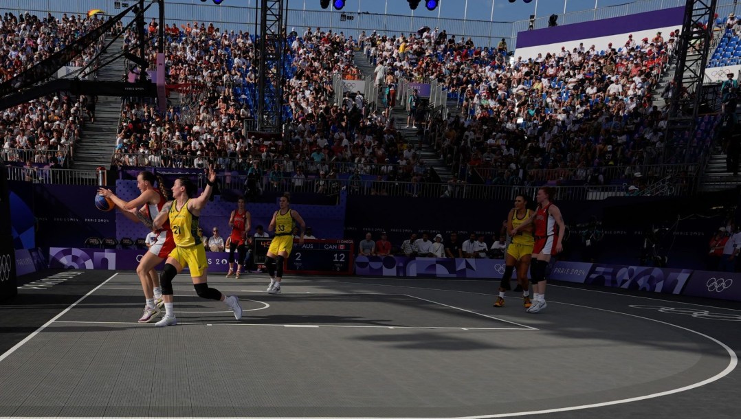 Équipe Canada pendant le match contre l'Australie.