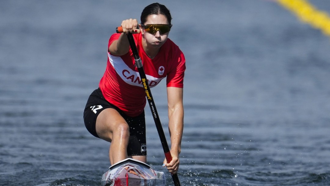 Katie Vincent dans son canoë.