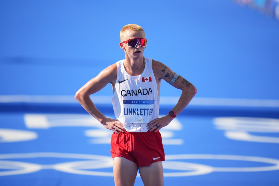 Rory Linkletter à l'arrivée du marathon.