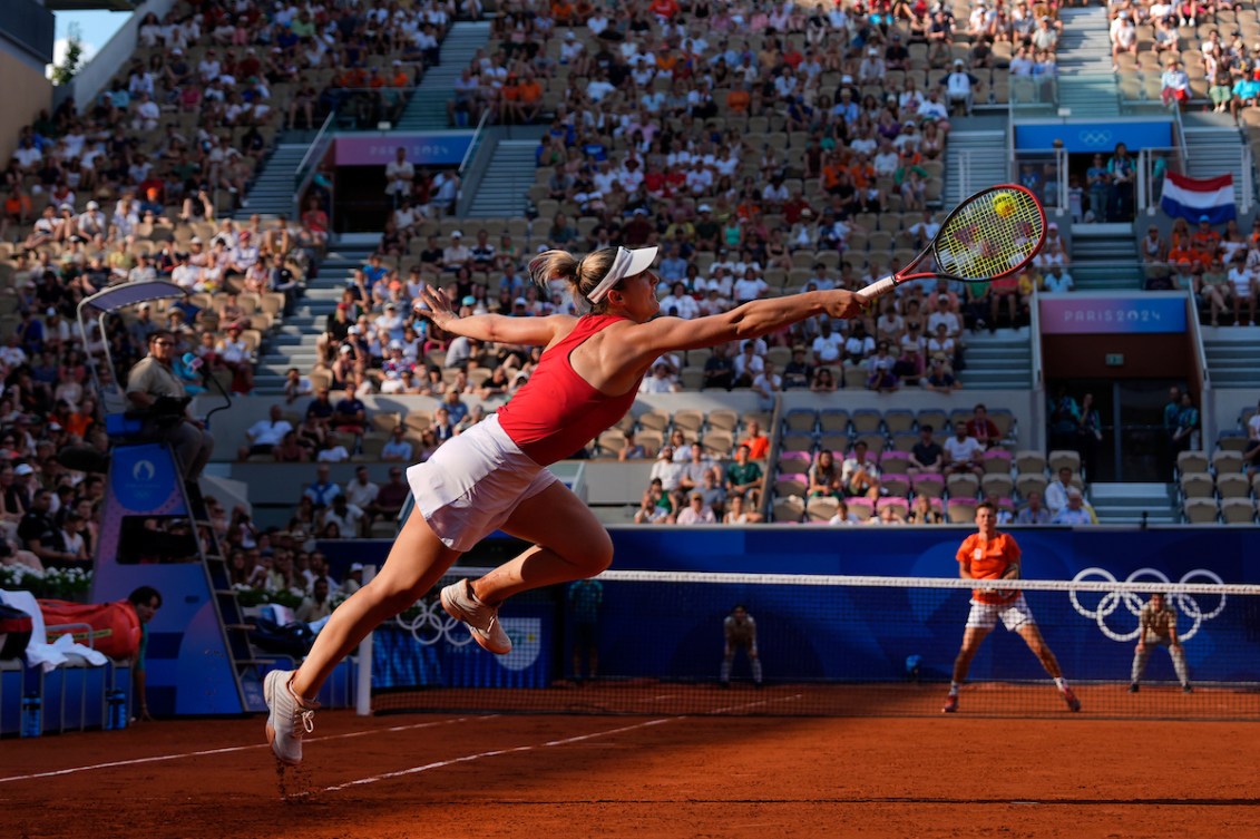 Gabriela Dabrowski pendant un match.