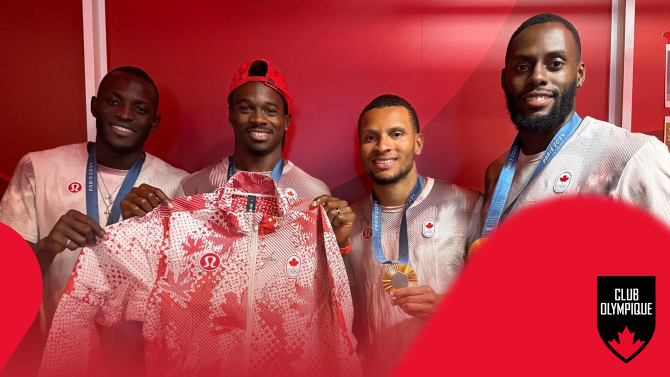 Gagnez une veste d’Équipe Canada signée par les médaillés d’or de relais masculin