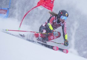 Valérie Grenier en pleine descente.