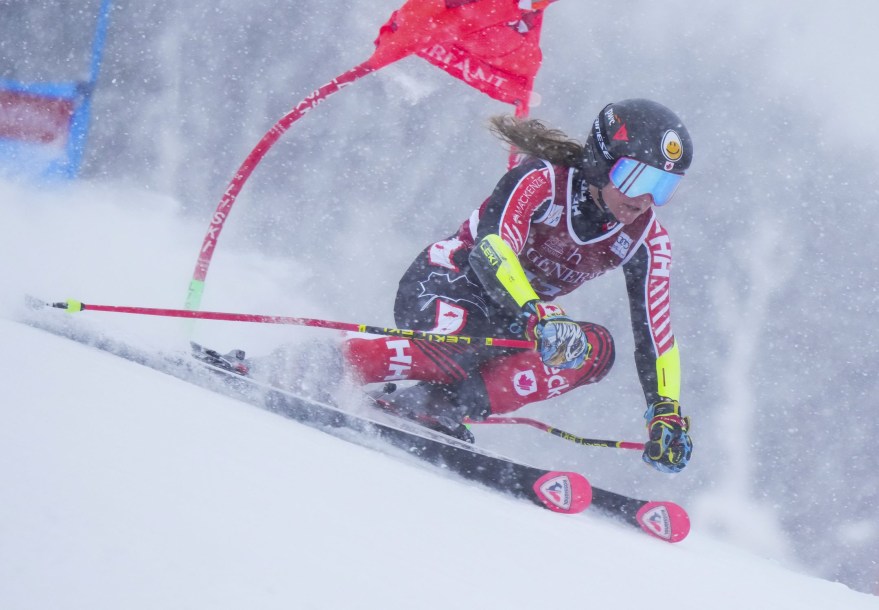 Valérie Grenier en pleine descente.