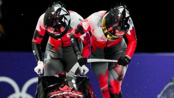 Skylar Sieben en action en bobsleigh.