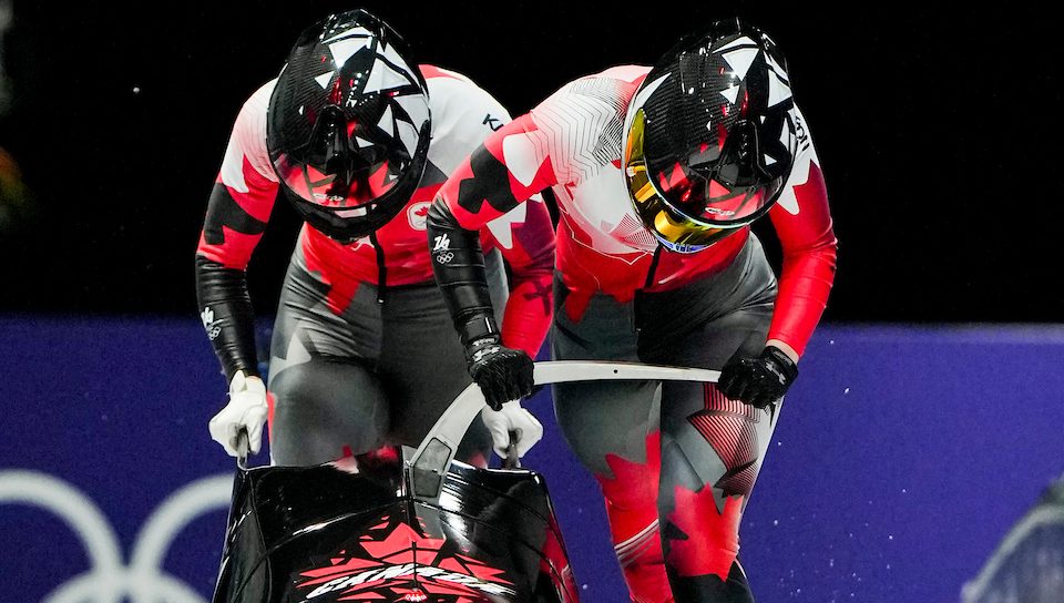 Skylar Sieben en action en bobsleigh.