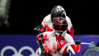 Bianca Ribi en action en bobsleigh.