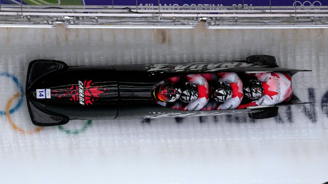 Mark Zanette en action en bobsleigh.