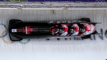 Mark Zanette en action en bobsleigh.