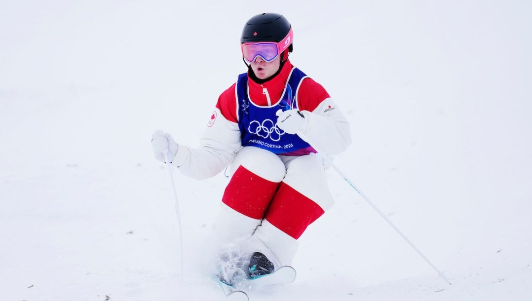 Julien Viel en action en ski acrobatique.