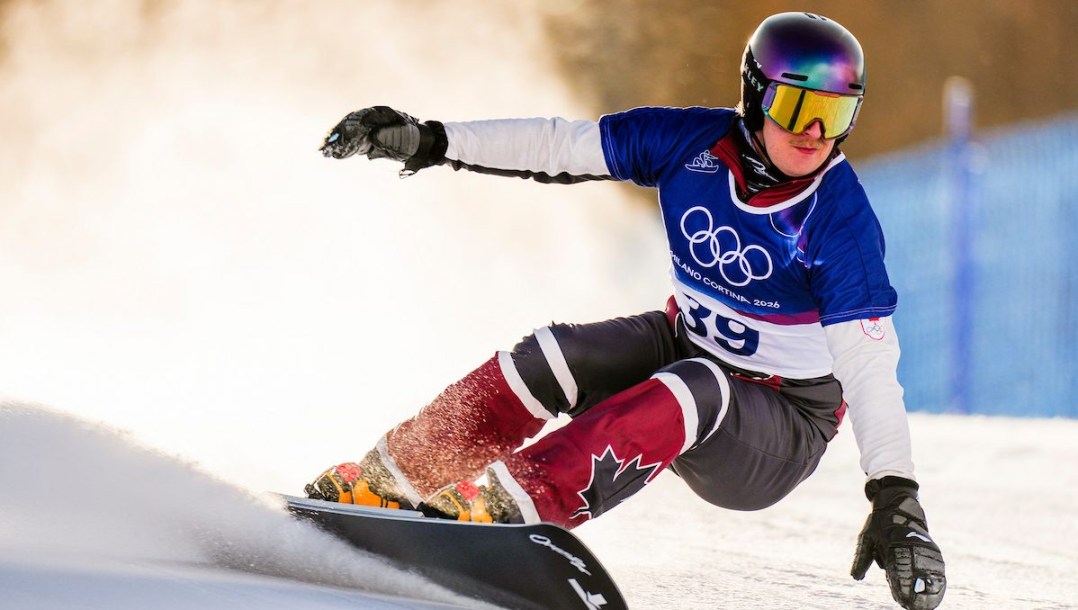 Ben Heldman en action en snowboard.